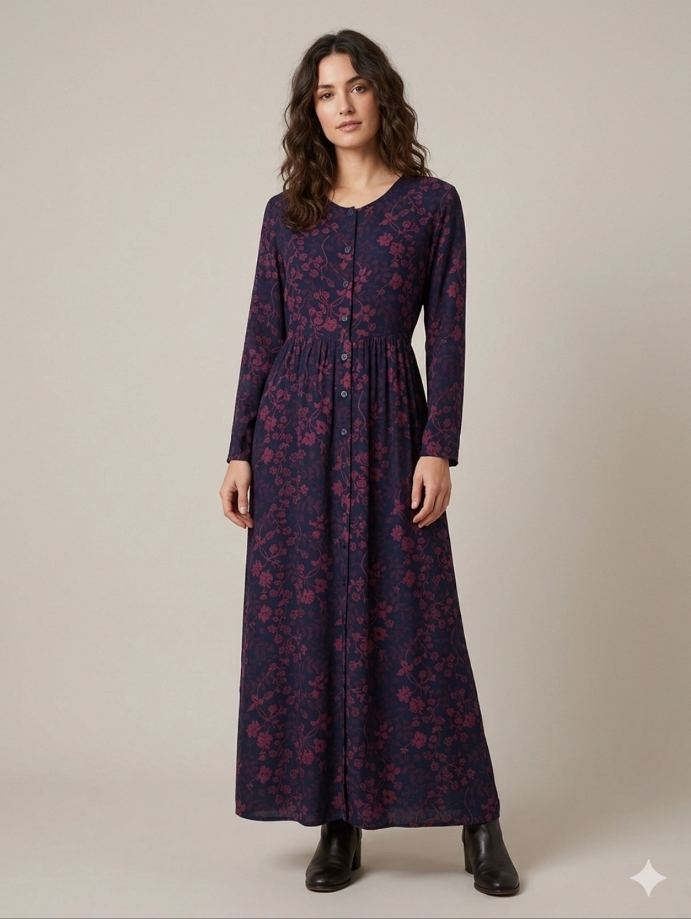 Vintage St Michael Floral Maxi Dress Phoebe Buffay Friends TV 90s Rayon 10